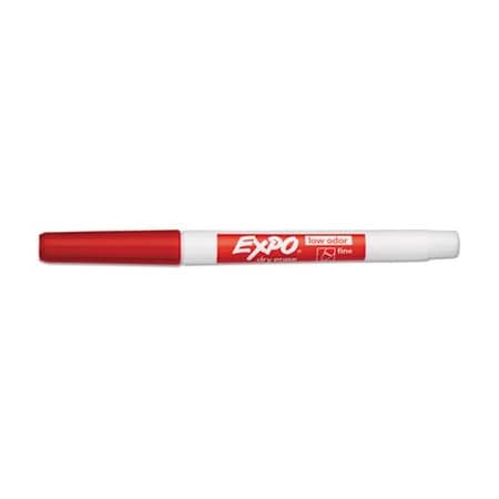 Dymo EXPO, LOW-ODOR DRY-ERASE MARKER, FINE BULLET TIP, RED, DOZEN 86002
